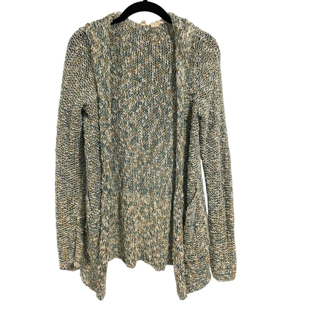 Anthropologie Moth Marled Knit Open Hooded Cardigan Size M